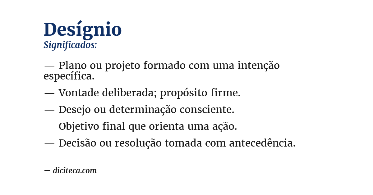 Significado de desígnio
