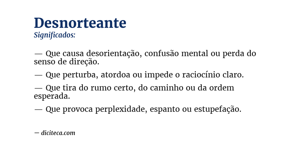 Significado de desnorteante