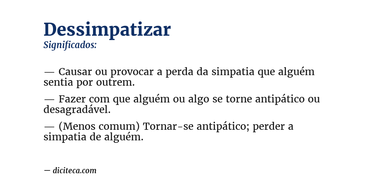 Significado de dessimpatizar