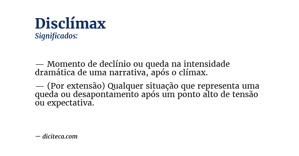 Significado de disclímax