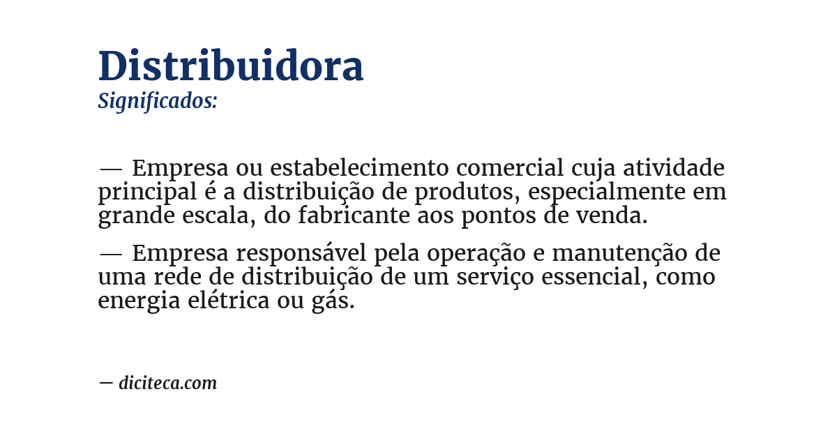 Significado de distribuidora
