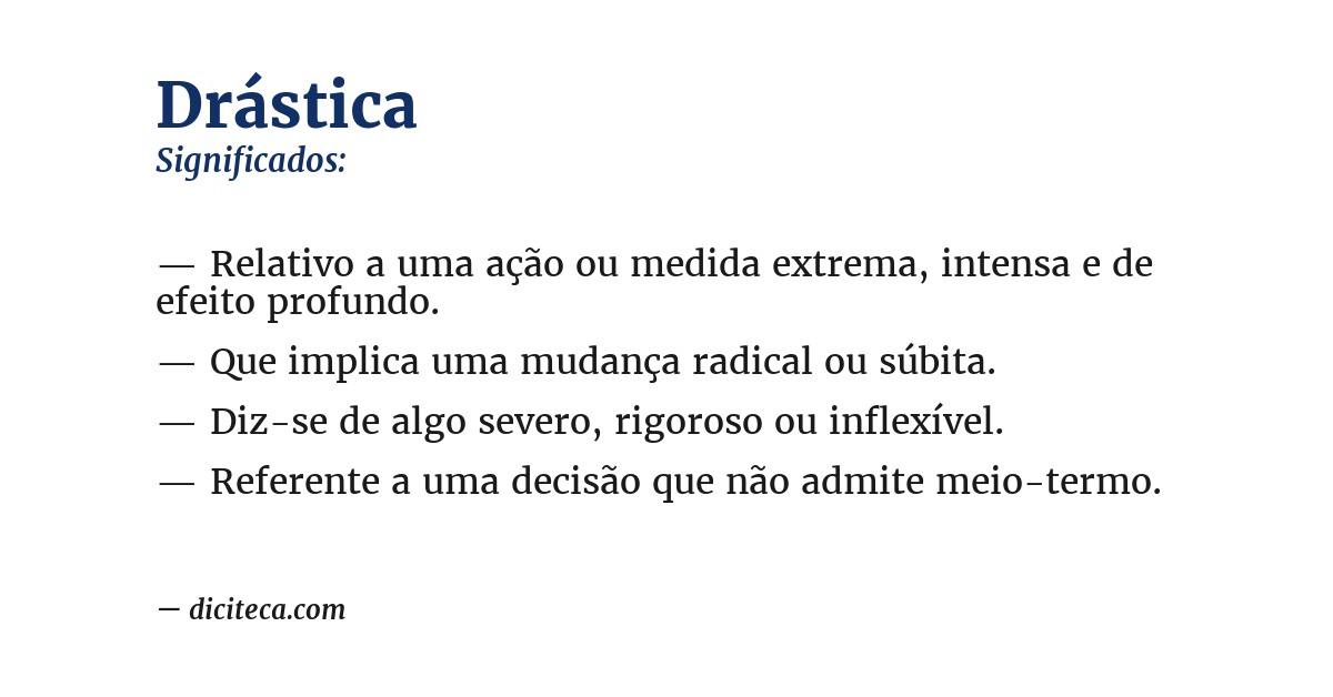 Significado de drástica