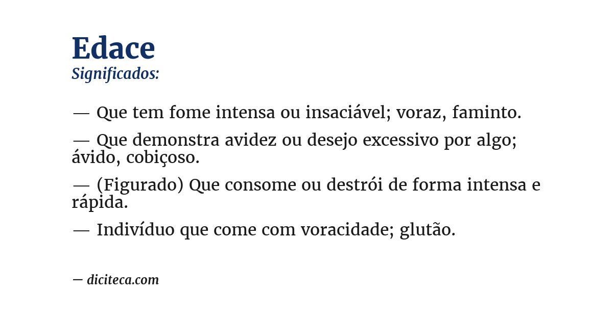 Significado de edace