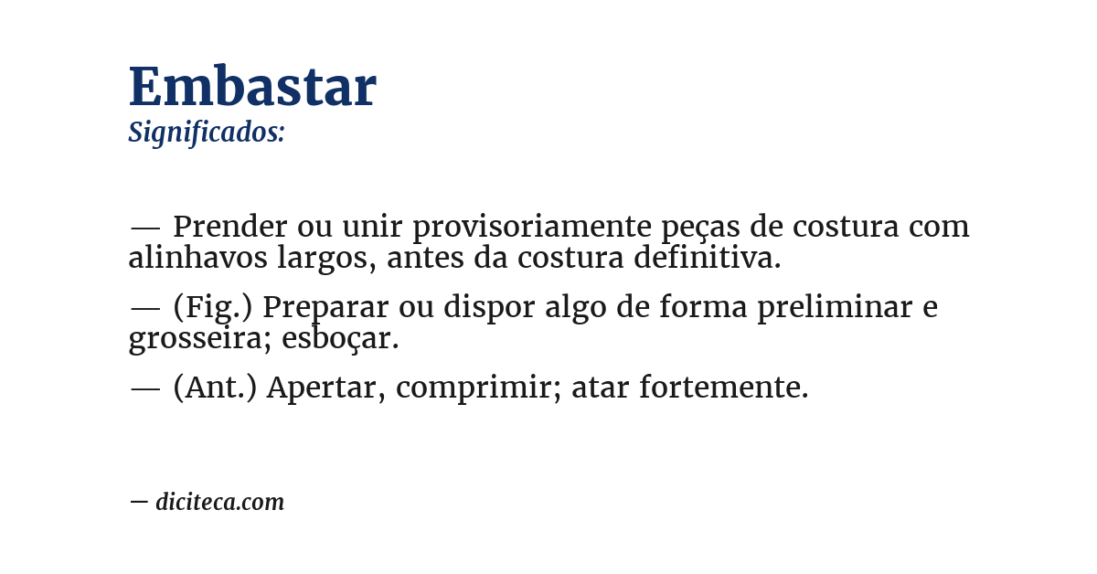 Significado de embastar