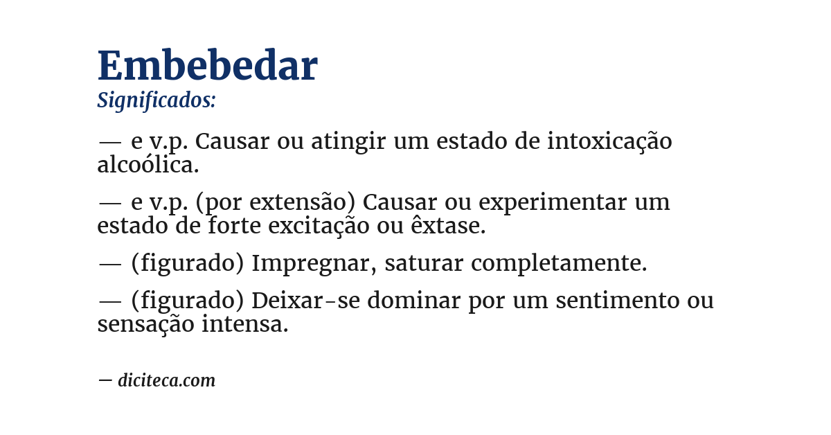 Significado de embebedar