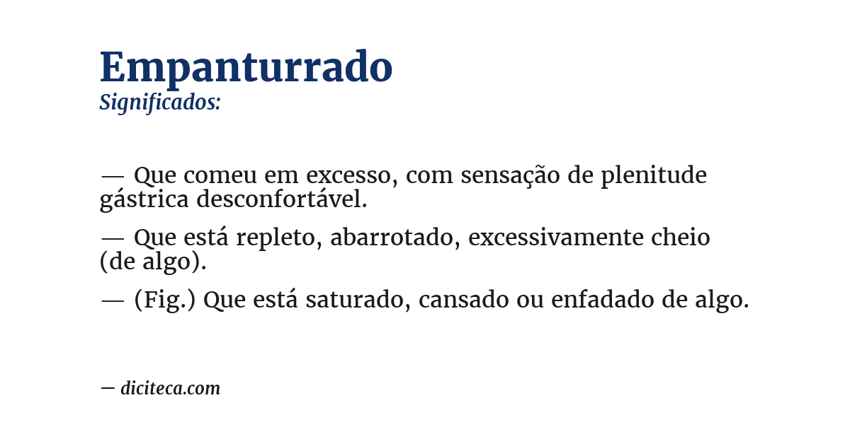 Significado de empanturrado