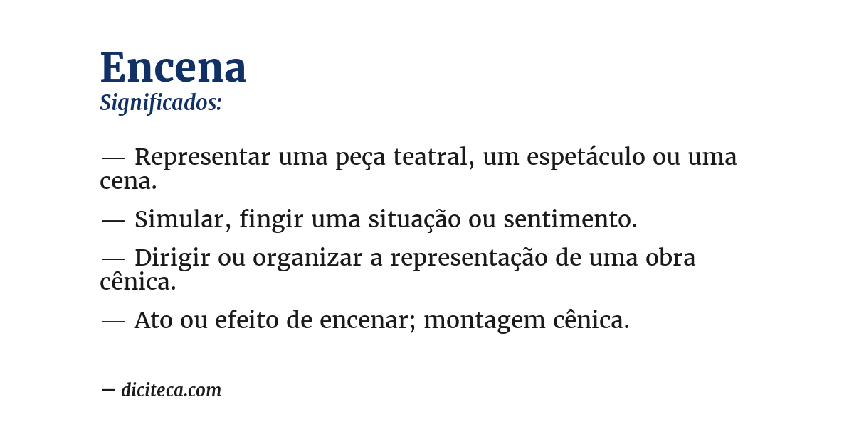 Significado de encena