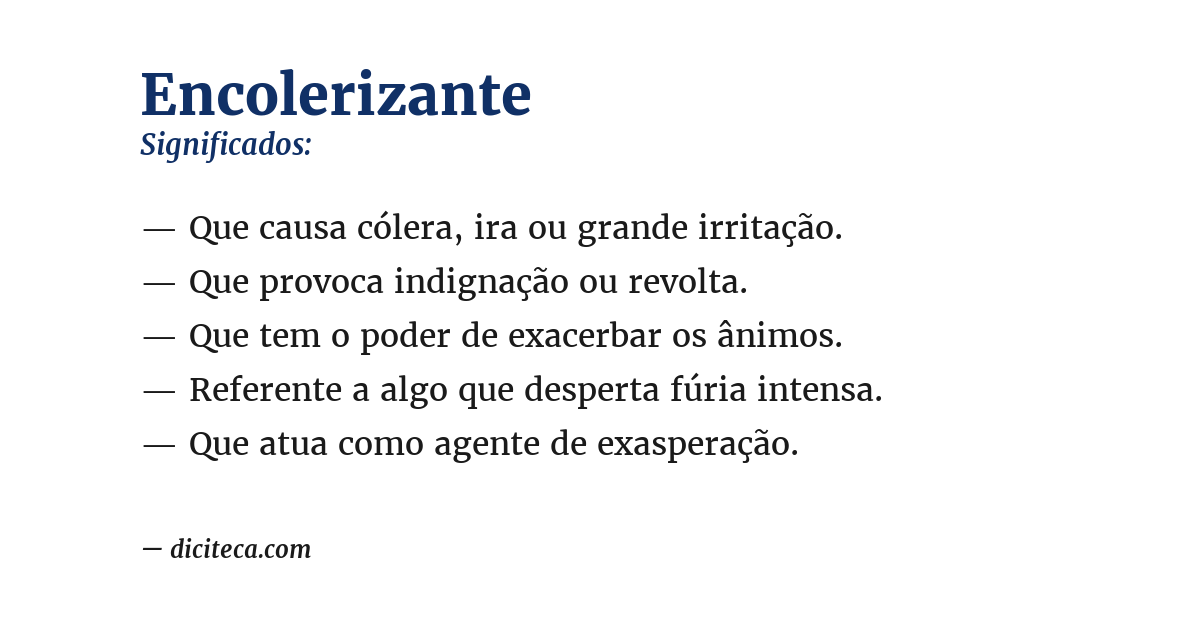 Significado de encolerizante