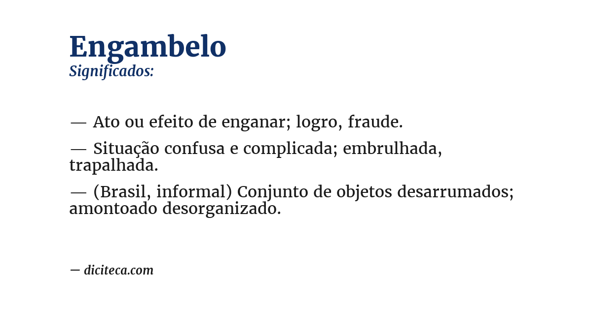 Significado de engambelo