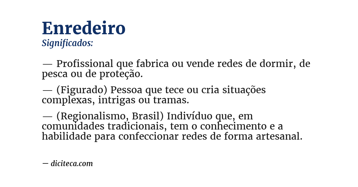 Significado de enredeiro