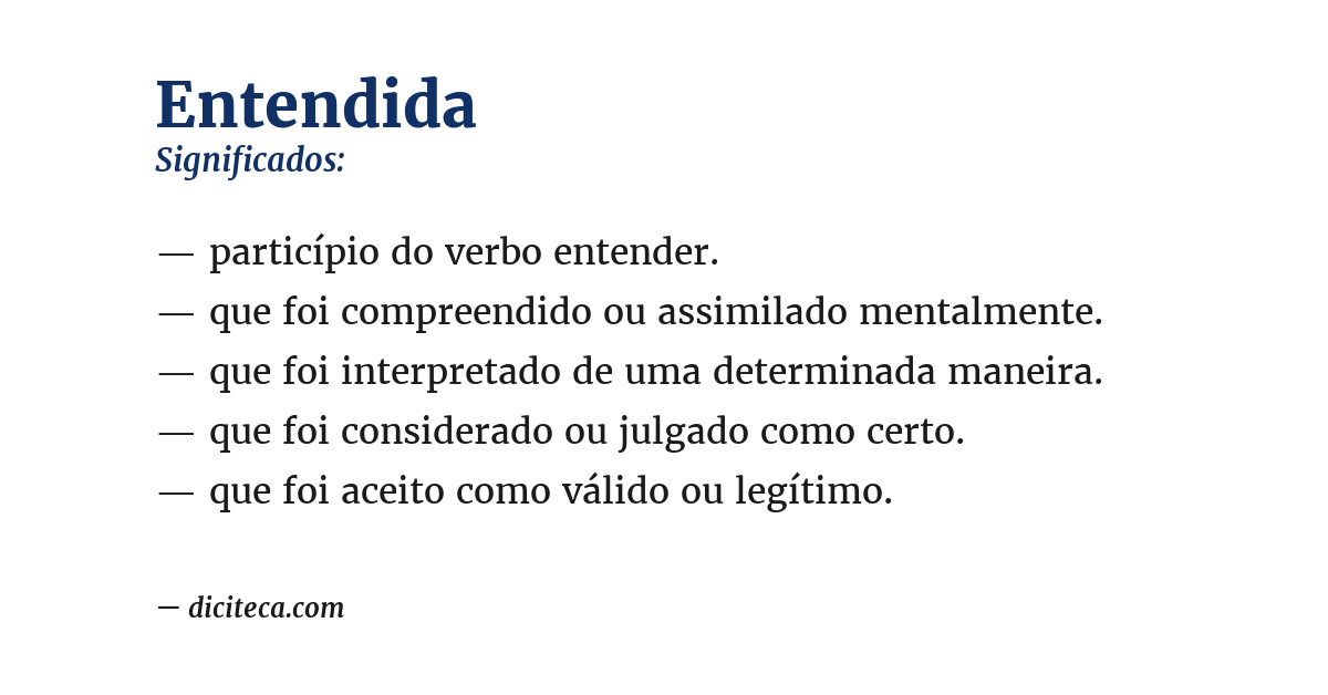 Significado de entendida