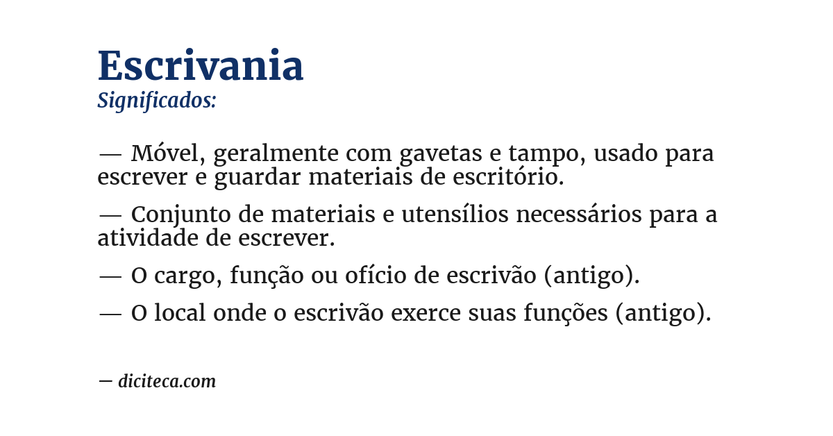 Significado de escrivania