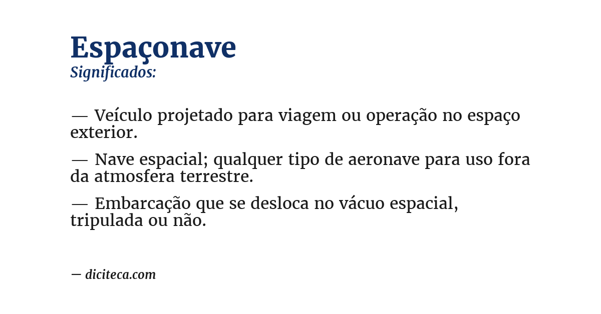 Significado de espaçonave
