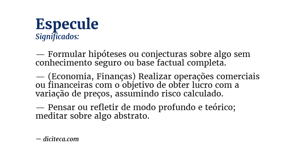 Significado de especule