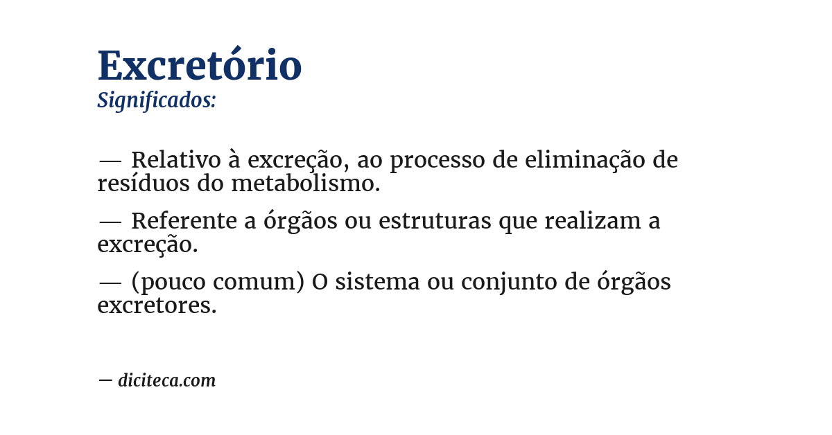 Significado de excretório