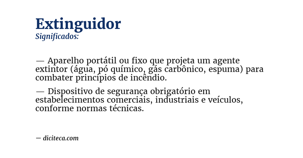 Significado de extinguidor