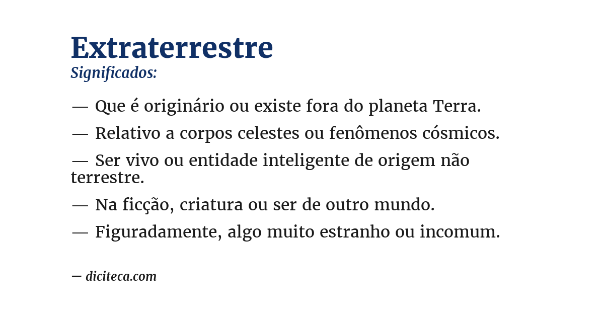 Significado de extraterrestre