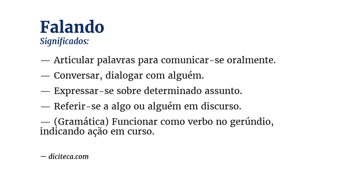 Significado de falando