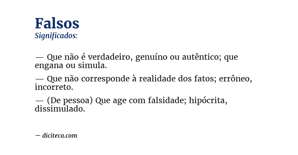 Significado de falsos