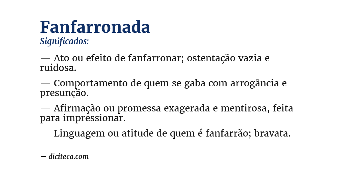 Significado de fanfarronada