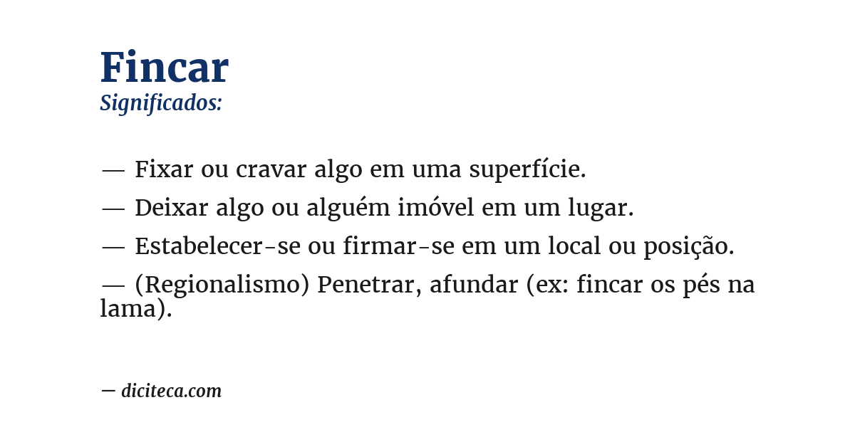 Significado de fincar