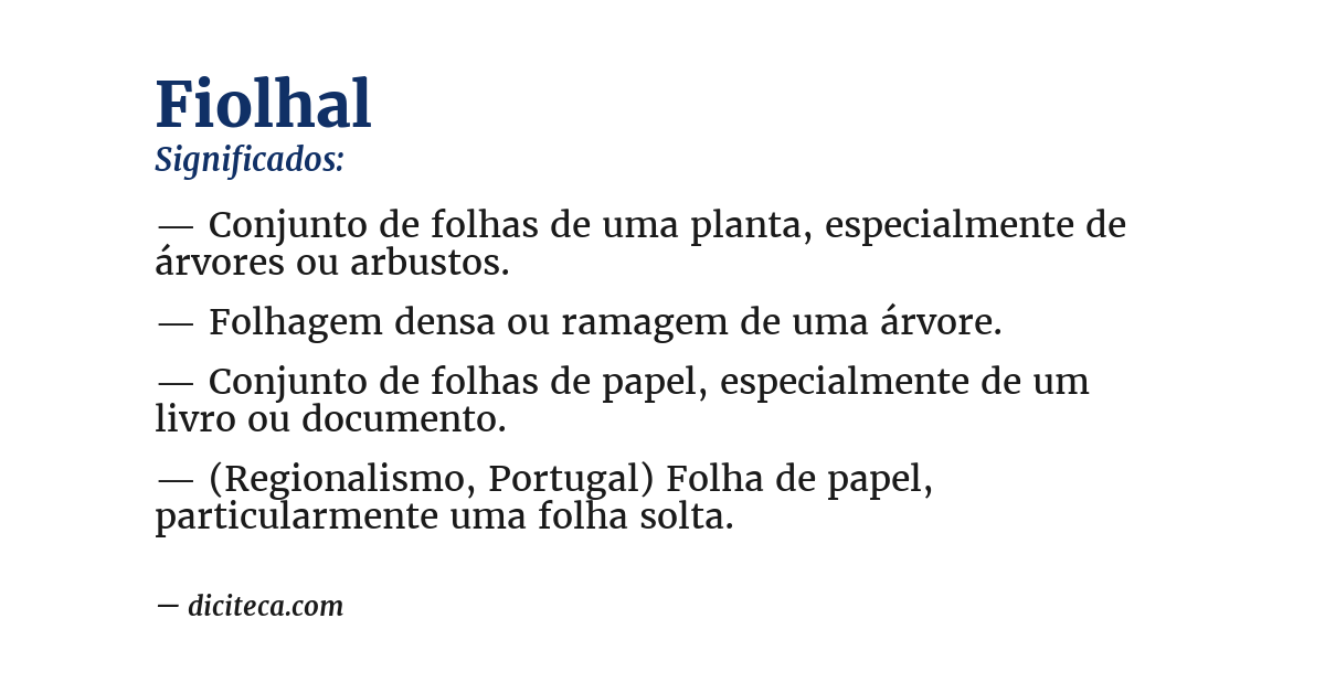 Significado de fiolhal