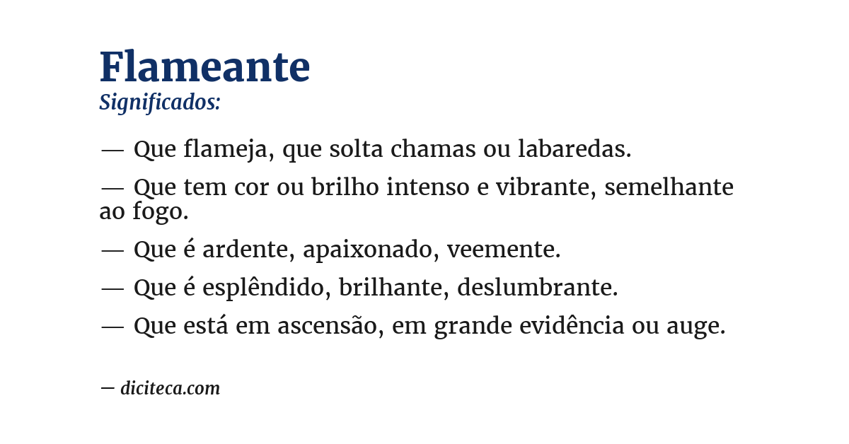 Significado de flameante
