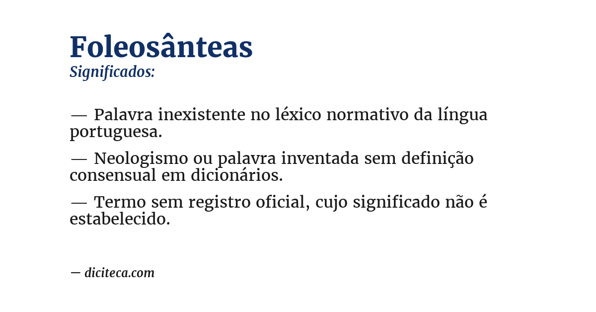 Significado de foleosânteas