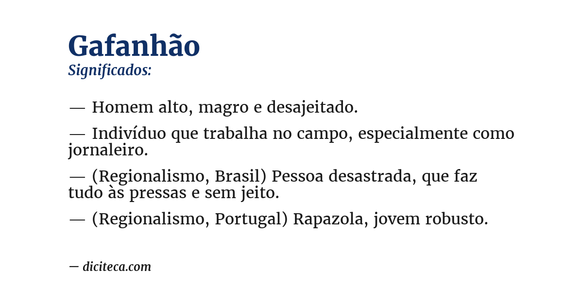 Significado de gafanhão