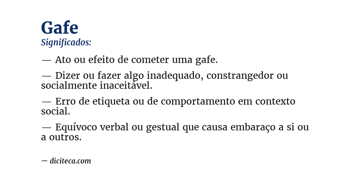 Significado de gafe