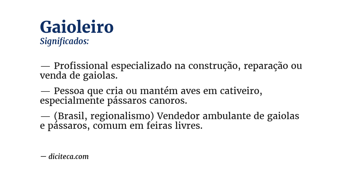 Significado de gaioleiro
