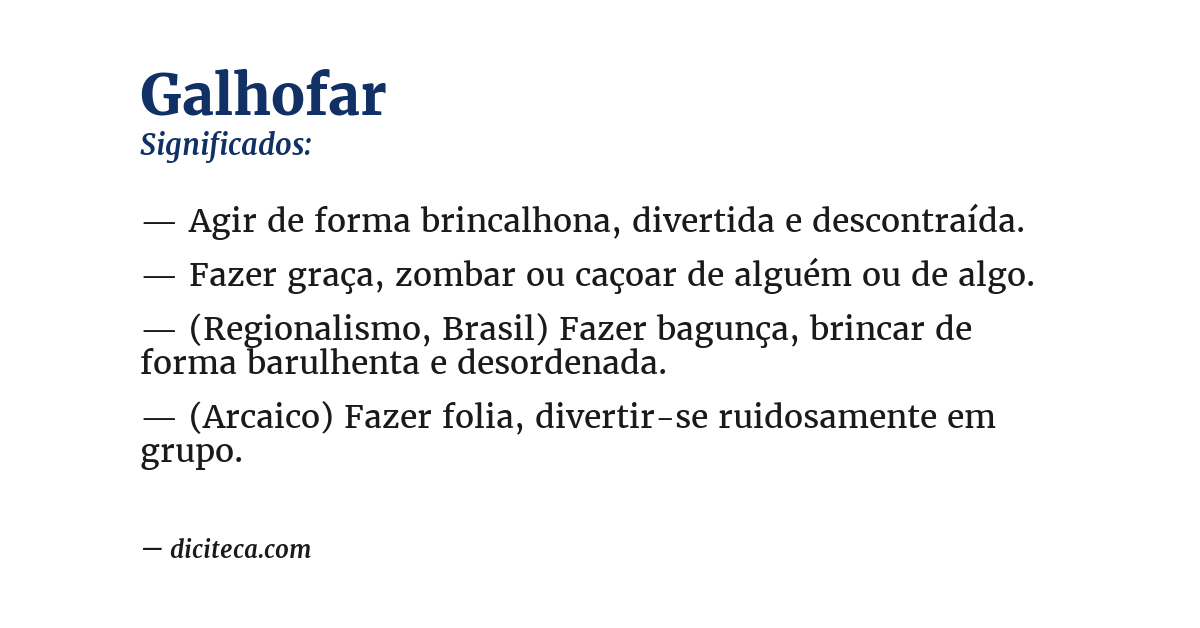 Significado de galhofar