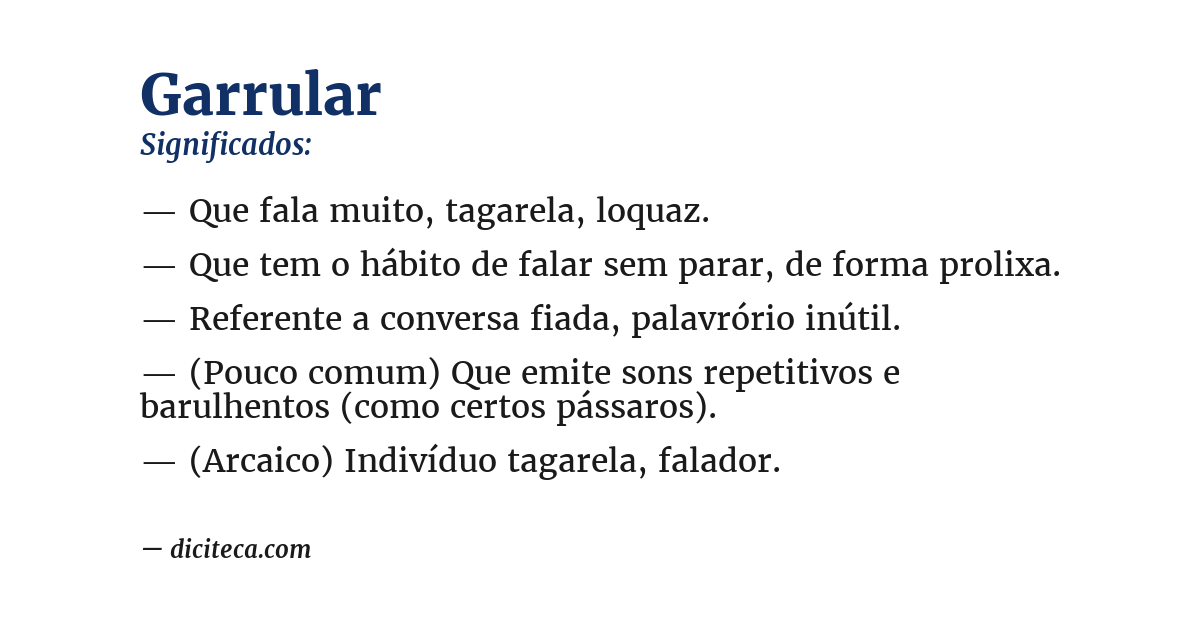 Significado de garrular