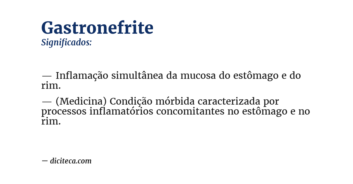Significado de gastronefrite