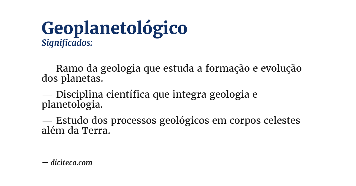 Significado de geoplanetológico