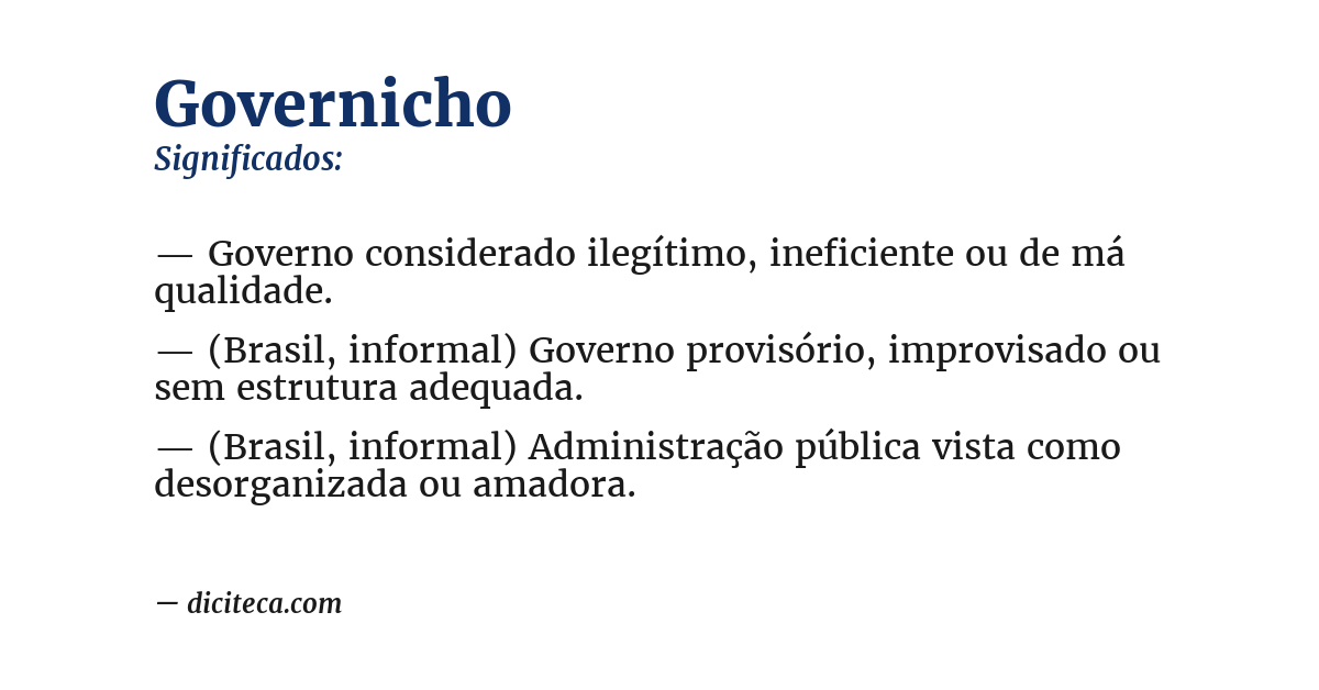 Significado de governicho