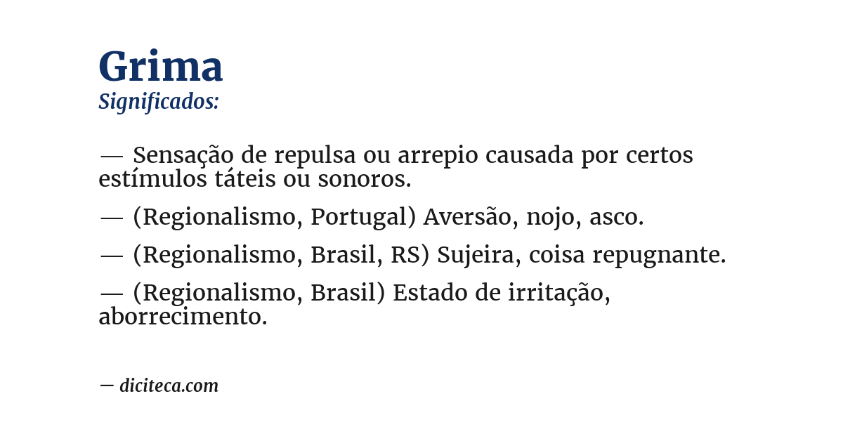 Significado de grima