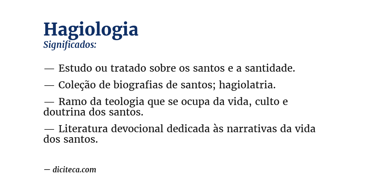 Significado de hagiologia