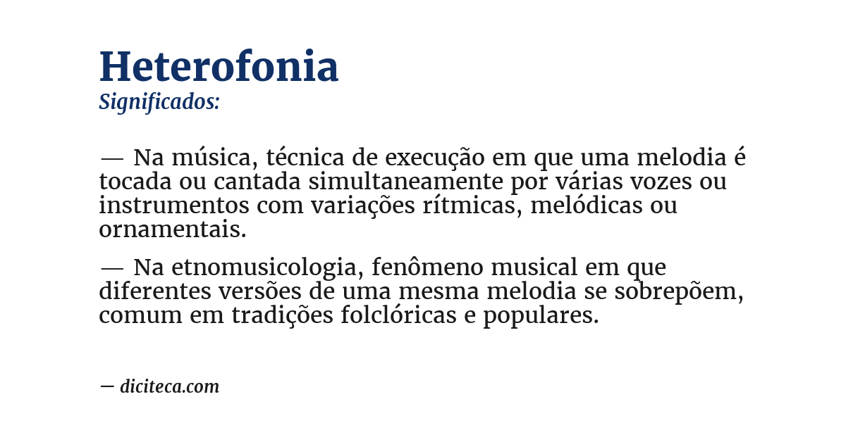 Significado de heterofonia