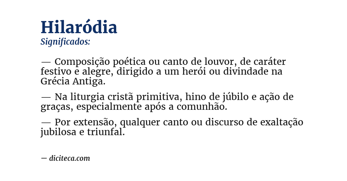 Significado de hilaródia
