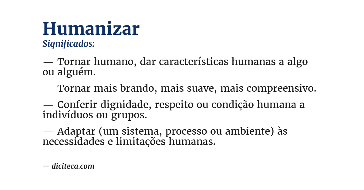 Significado de humanizar