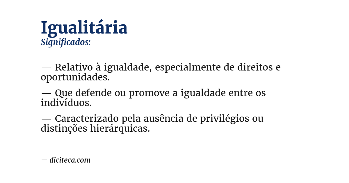 Significado de igualitária