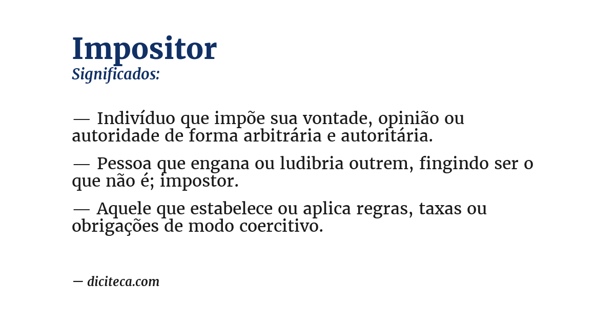 Significado de impositor