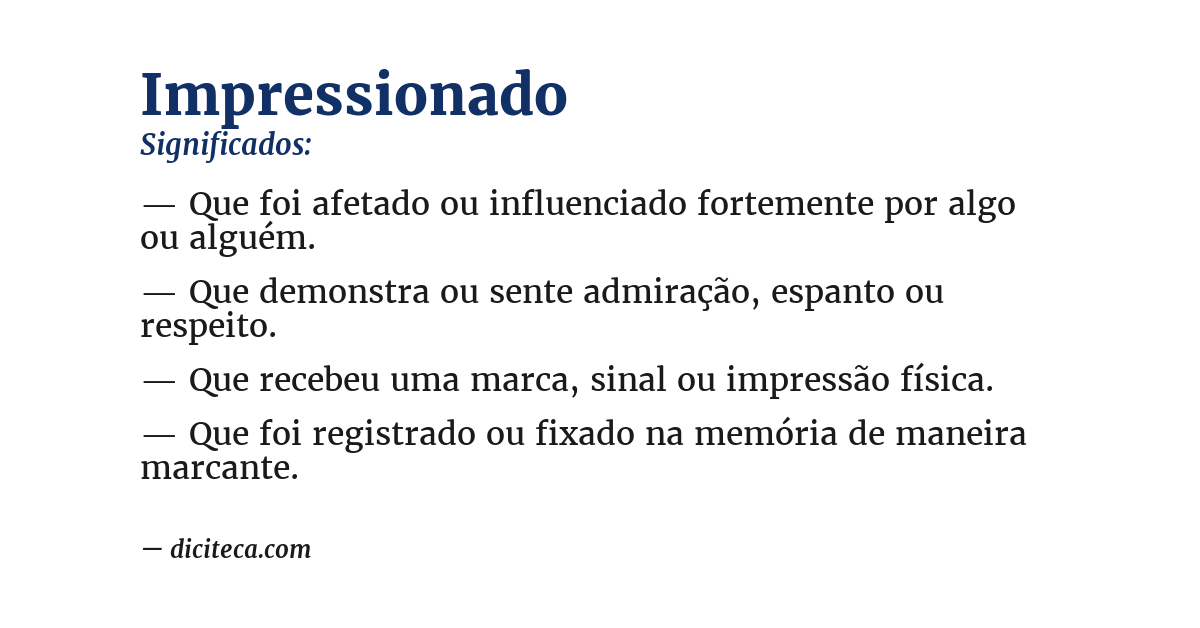 Significado de impressionado