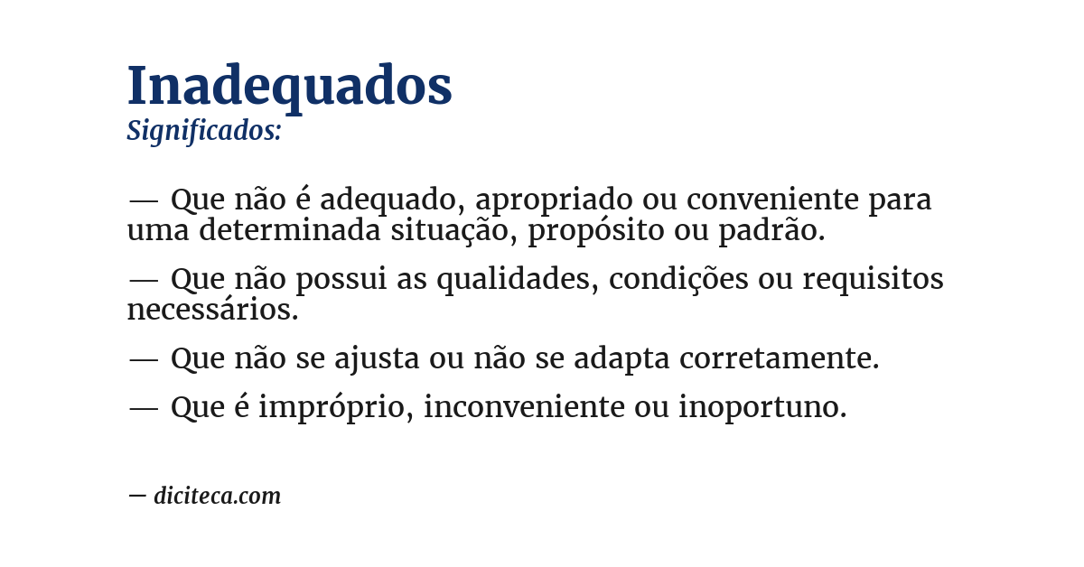 Significado de inadequados