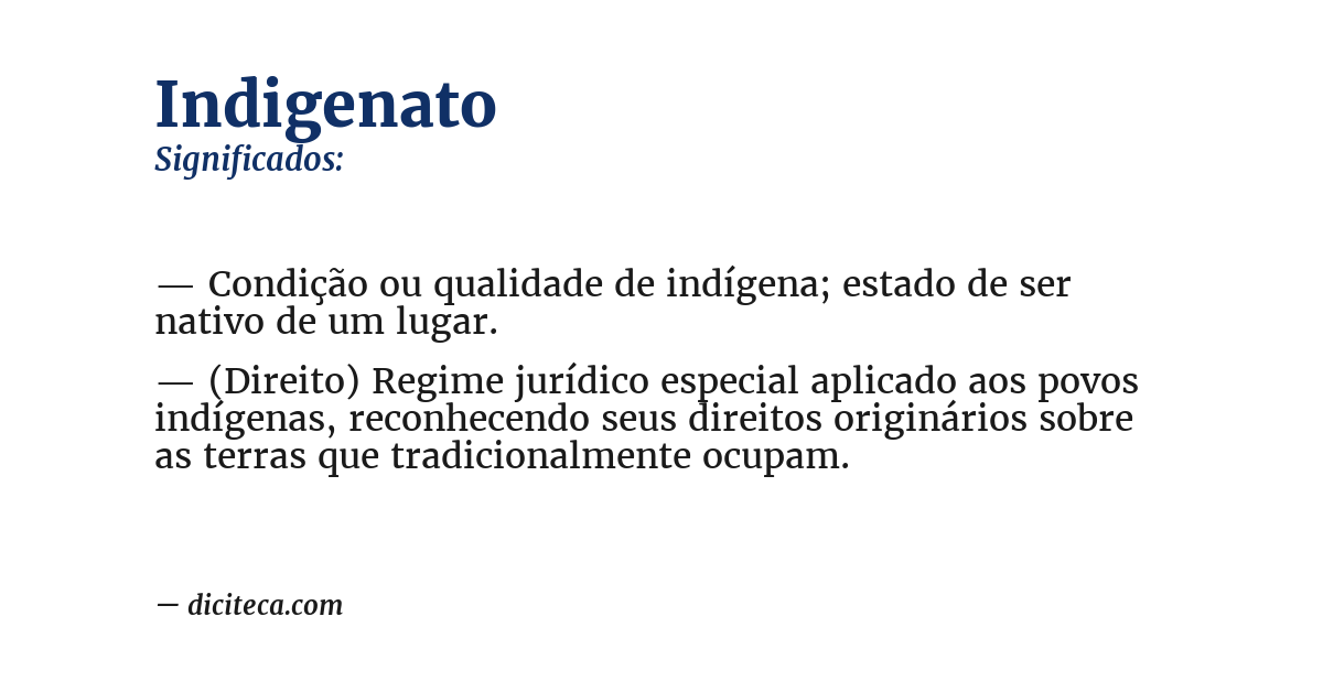 Significado de indigenato