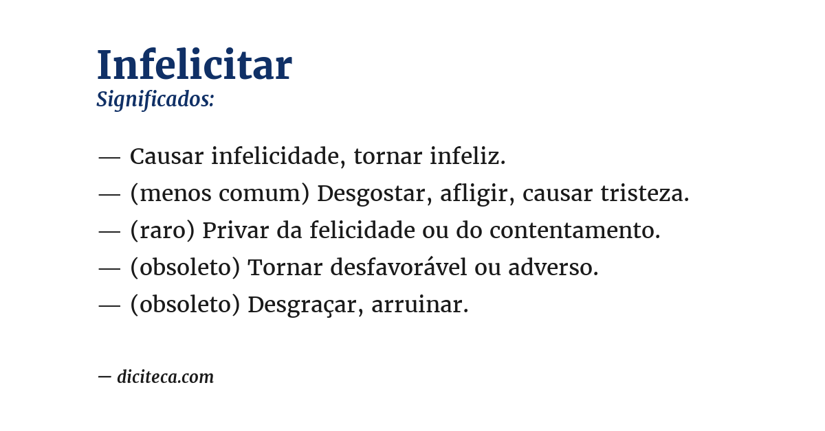 Significado de infelicitar