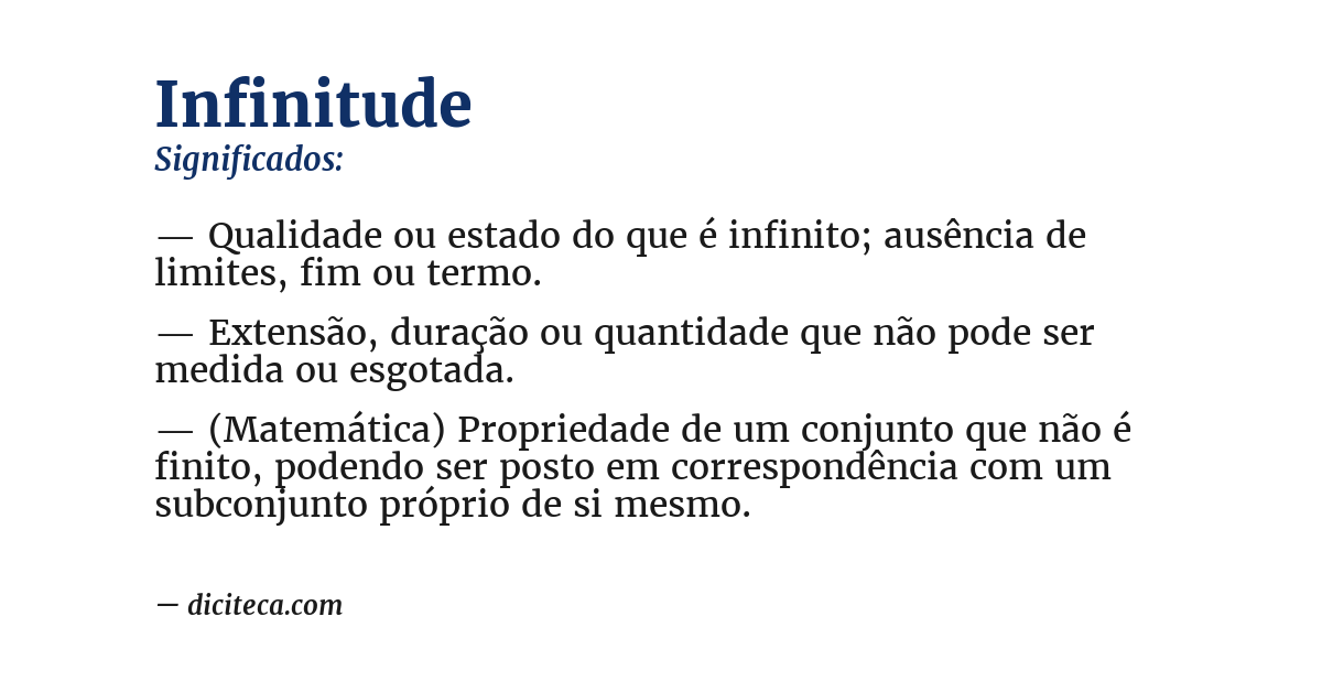 Significado de infinitude