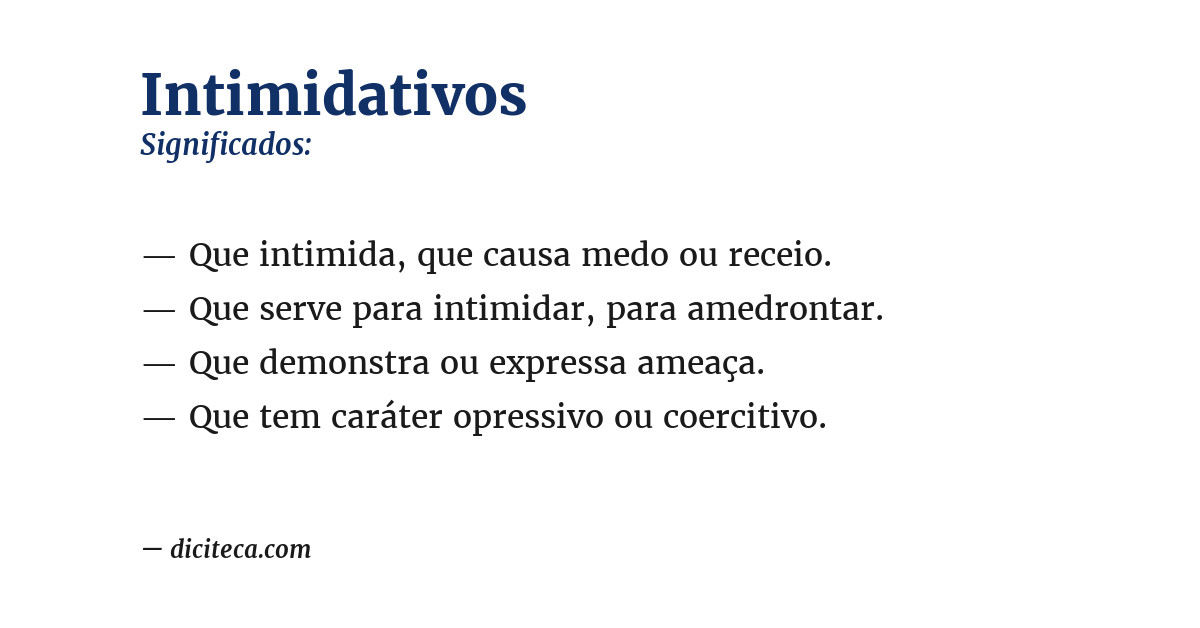 Significado de intimidativos