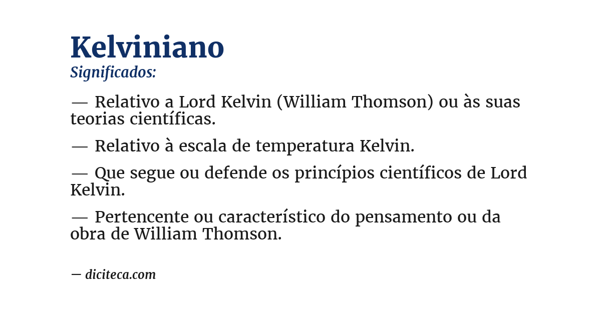 Significado de kelviniano